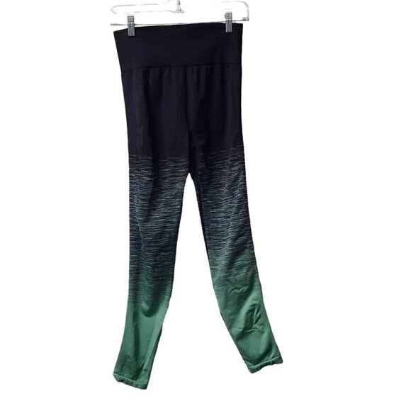 Victoria Secret PINK Ultimate Medium  Black Green Ombre Legging Gym Workout - Picture 1 of 11